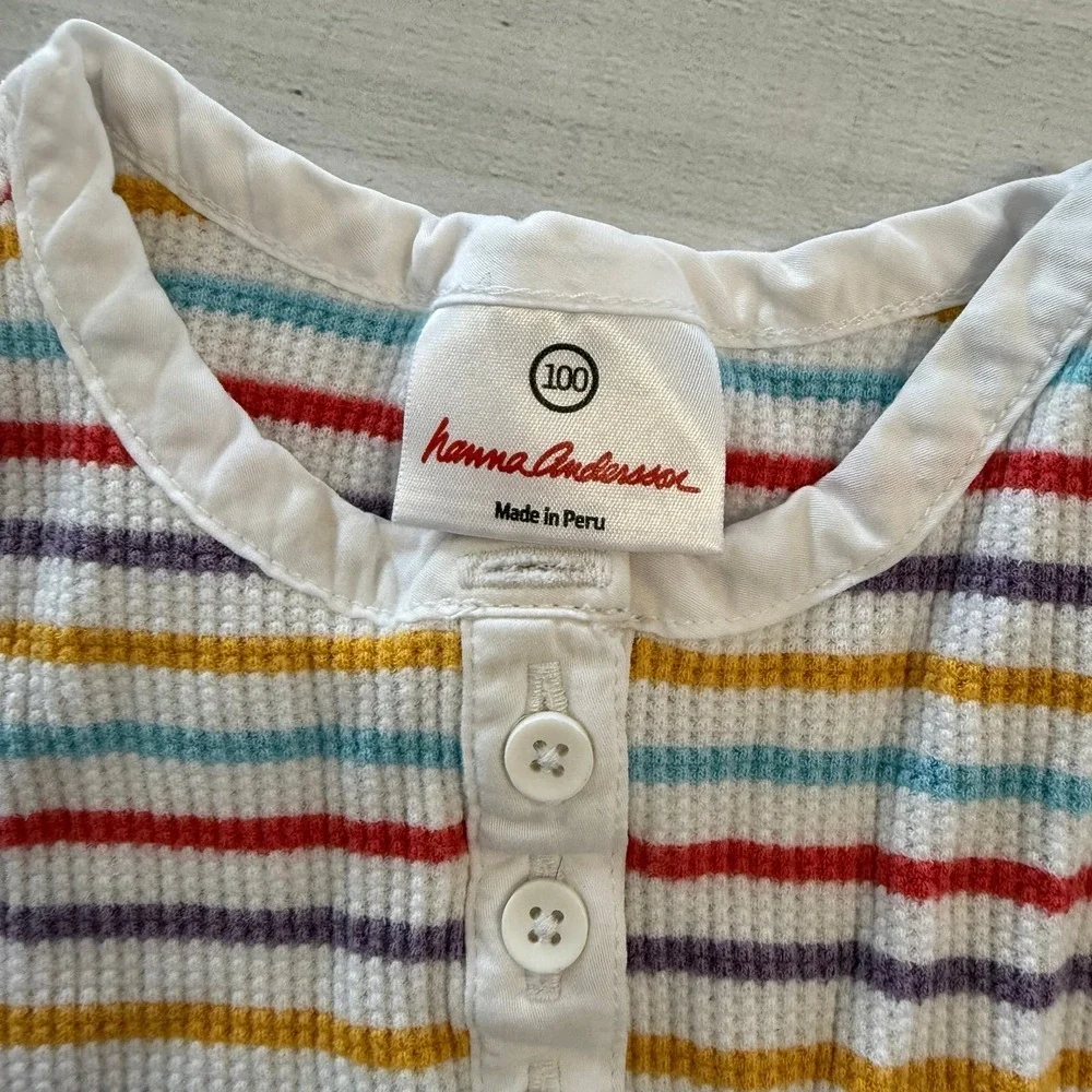 Hanna Andersson girls ribbed rainbow‎ striped top 100/4